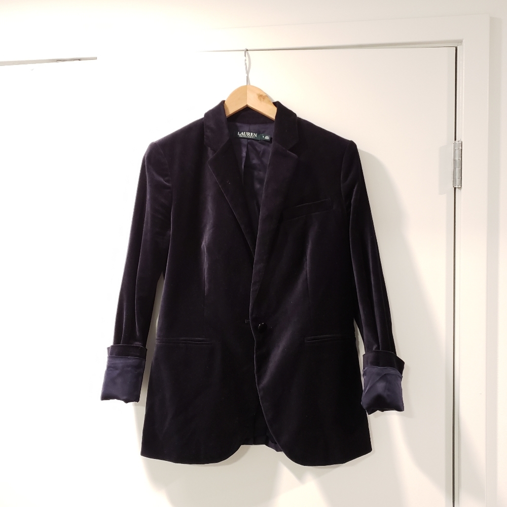 Stretch velvet blazer